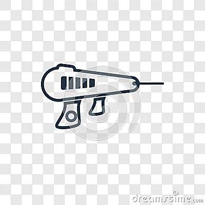 Laser Gun concept vector linear icon isolated on transparent background, Laser Gun concept transparency logo in outline style Vector Illustration