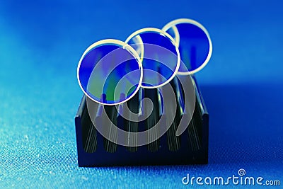 Laser mirrors set Stock Photo