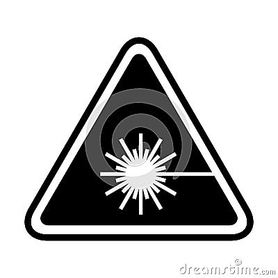 Laser radiation danger label icon, safety protection information symbol vector illustration Vector Illustration