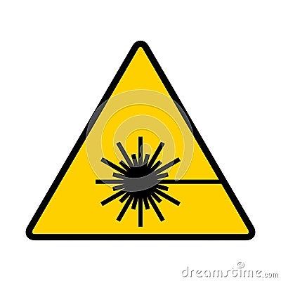 Laser radiation danger label icon, safety protection information symbol vector illustration Vector Illustration