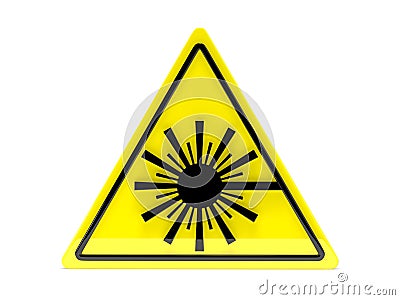 Laser radiation hazard sign 3d rendering Stock Photo