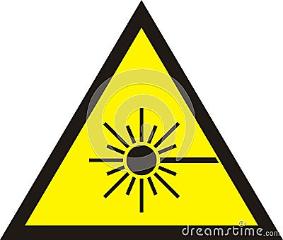 Laser radiation sign Cartoon Illustration