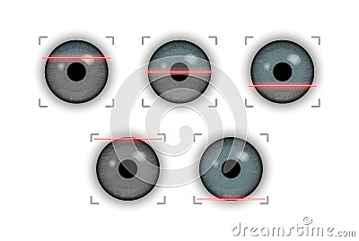 Laser scanning of the eye, illustration of digital biometric technology Vector Illustration