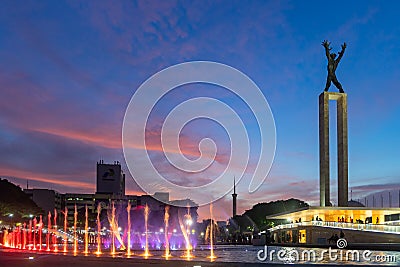 Laser show at west Irian liberation monument Editorial Stock Photo