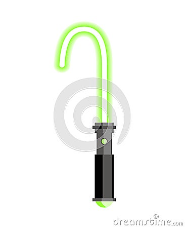 Laser sword powerless. Glowing saber impotent. future Weapons Vector Illustration