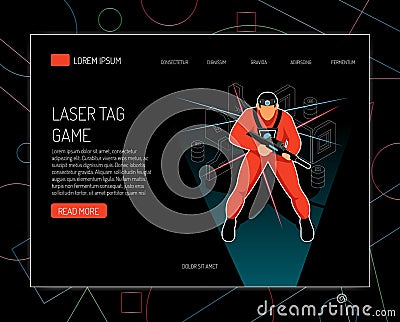 Laser Tag Isometric Design Vector Illustration