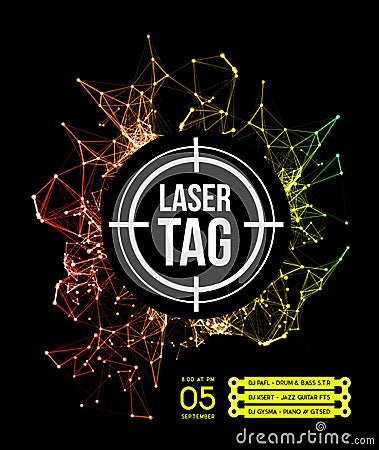 Laser tag with target Vector Illustration