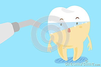 Laser teeth with whitening concept Vector Illustration