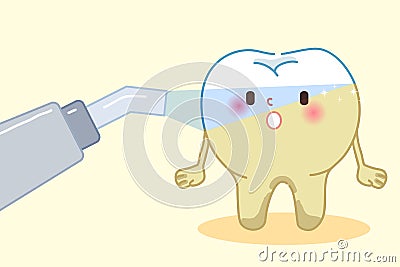 Laser teeth with whitening concept Vector Illustration