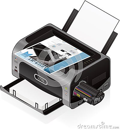 LaserJet Printer Vector Illustration