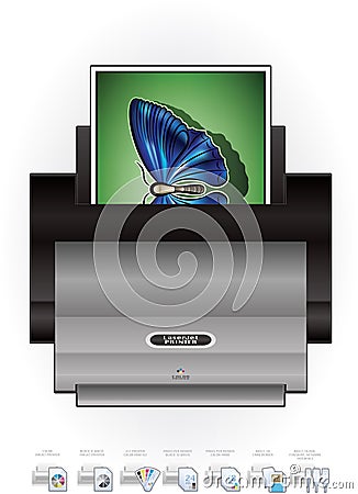 LaserJet Printer Vector Illustration
