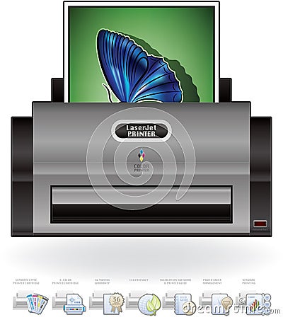 LaserJet Printer Vector Illustration