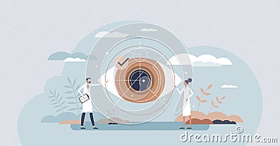 LASIK eye surgery, checkup and sight correction therapy tiny person concept Vector Illustration