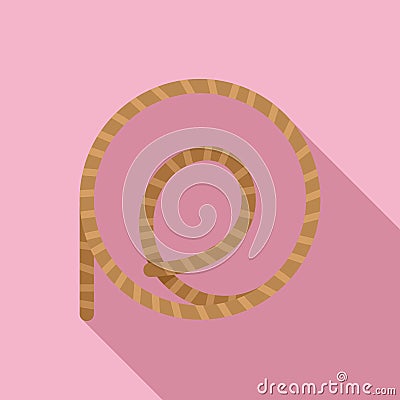 Lasso rope icon flat vector. Western circle Vector Illustration