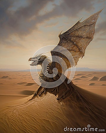 The Last Dragon of the Desert Stock Photo