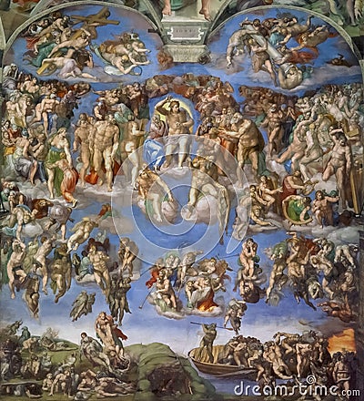 The Last Judgment by Michelangel Editorial Stock Photo