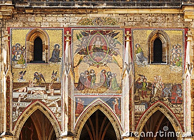 The Last Judgment mosaic on St. Vitus Cathedral in Prague Stock Photo
