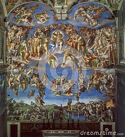 The Last Judgment Painted by Michelangelo Buonarroti Editorial Stock Photo