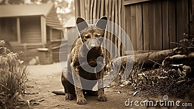 Last Known Tasmanian Tiger in Captivity Stock Photo