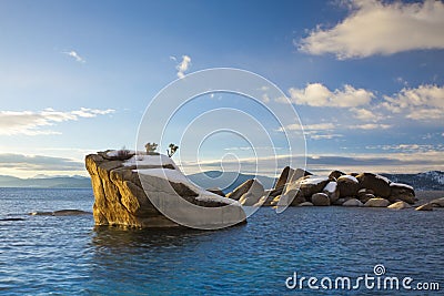 Last Light on Bonsai Rock Stock Photo