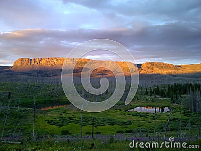 Last light in the mountains Stock Photo