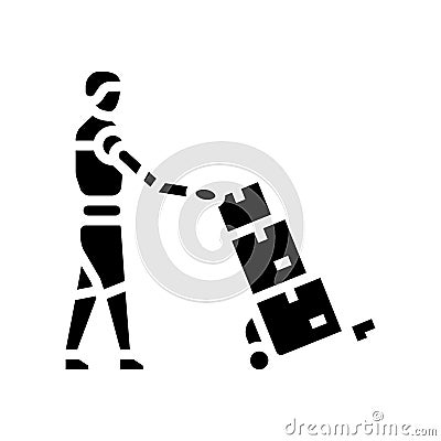 last mile delivery glyph icon vector illustration Cartoon Illustration