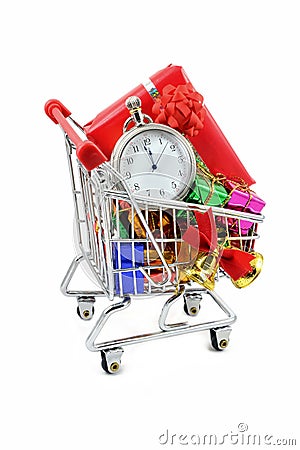 Last minute Christmas shopping Stock Photo