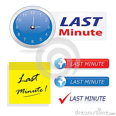 Last minute icons & buttons Stock Photo