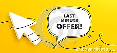 Last minute offer. Special price deal sign. Continuous line chat banner. Vector Vector Illustration