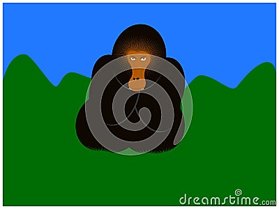 Last one monkey is lonely Vector Illustration