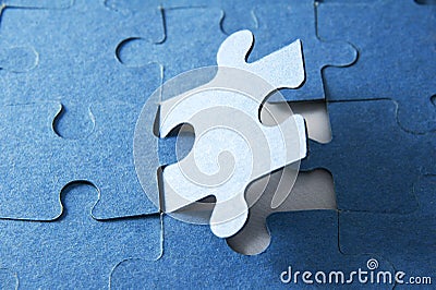 Last piece of jigsaw puzzle Stock Photo