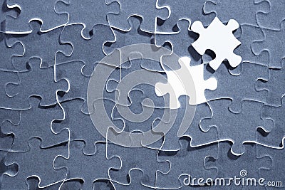 Last piece of puzzle Stock Photo