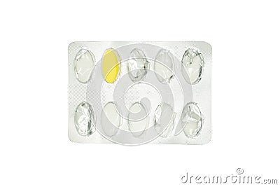 The last pill in aluminium foil blister pack Stock Photo