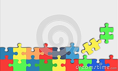 Last puzzle piece stack Stock Photo