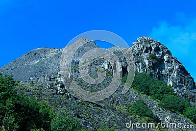 The last shelter on mount Merapi is called Pasar Bubrah Stock Photo