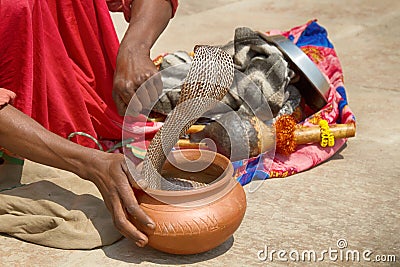 Last snake Charmer (Bede) from Benares Stock Photo