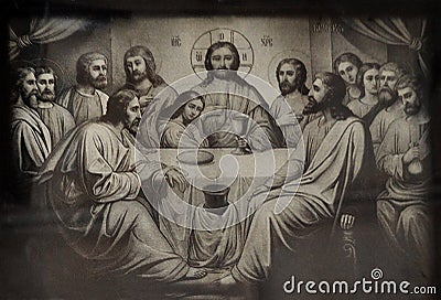 Last supper of Jesus Christ the savior Stock Photo