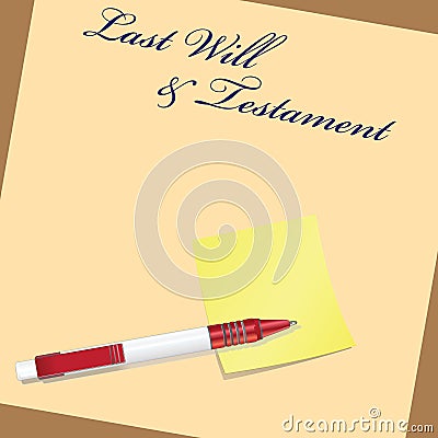 Last Will and Testament Vector Illustration