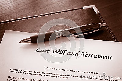 Last Will and Testament Stock Photo