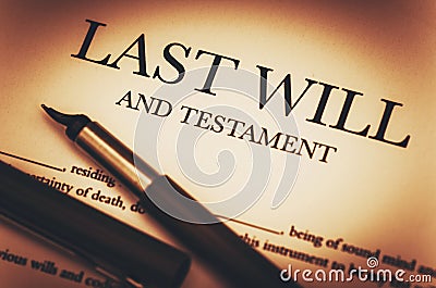 Last Will and Testament Stock Photo