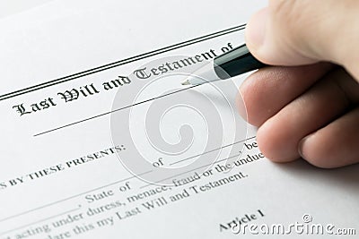 Last will and testament Stock Photo