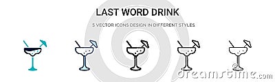 Last word drink icon in filled, thin line, outline and stroke style. Vector illustration of two colored and black last word drink Vector Illustration