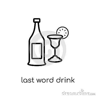 last word drink icon. Trendy modern flat linear vector last word Vector Illustration