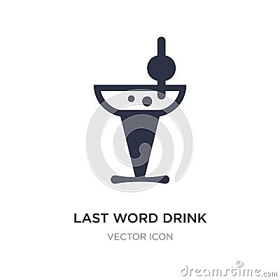 last word drink icon on white background. Simple element illustration from Drinks concept Vector Illustration