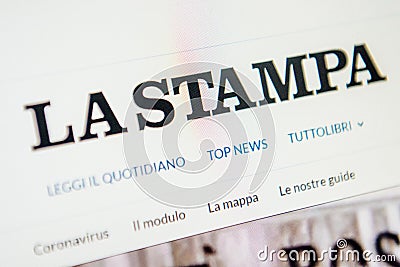 Lastampa.it Web Site. Selective focus. Editorial Stock Photo