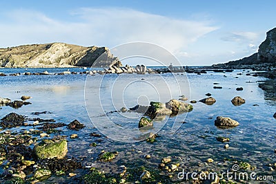 Late afternoon at Lulworth Cove, Dorset Stock Photo