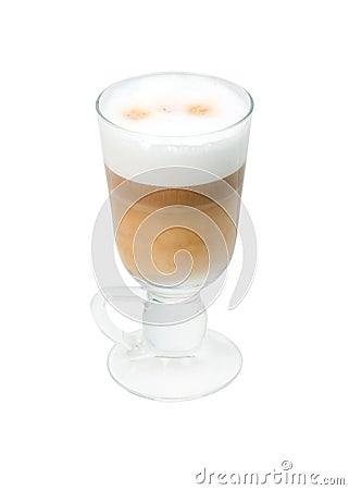 Late coffee in glass bowl isolated Stock Photo