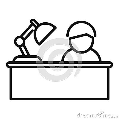 Late desk work icon outline vector. Active fast person Vector Illustration