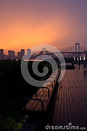 Late evening Odaiba, Tokyo Stock Photo