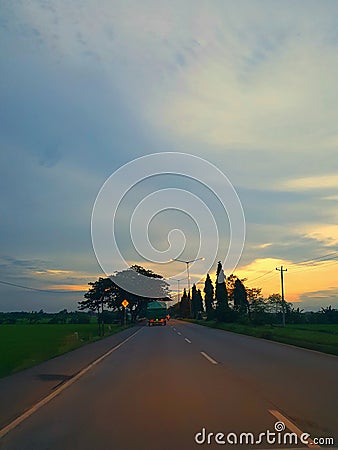 Late in the evening the streets are deserted Stock Photo